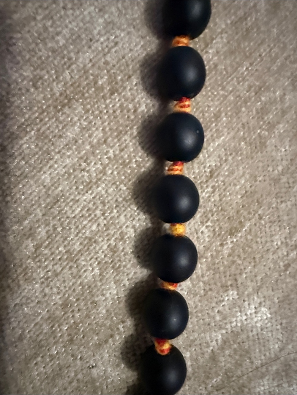 Multicolor Bead Statement Necklace - Black Accent Beads-Hand painted wood beads - Picture 4 of 6